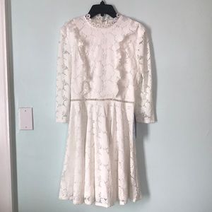 White, lace, fit & flare dress
